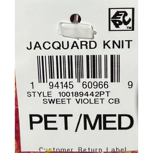 Floral Jacquard Knit 3/4 Sleeve Womens Top Sweet Violet PM By JM Collection - Picture 6 of 7